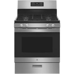 GE 30-in 4 burners 4.8-cu ft Freestanding Natural Gas Range ( Stainless Steel )