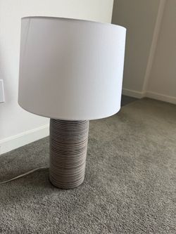 Table Lamp with White Drum Shade