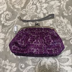 Purple Coach Clutch / Wristlet / Purse 