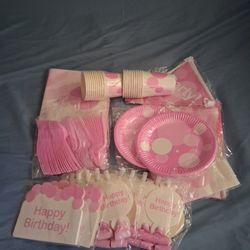 Birthday Girl Pink Bubbles Theme Birthday Supplies 