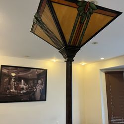 Faux stain glass tall lamp.