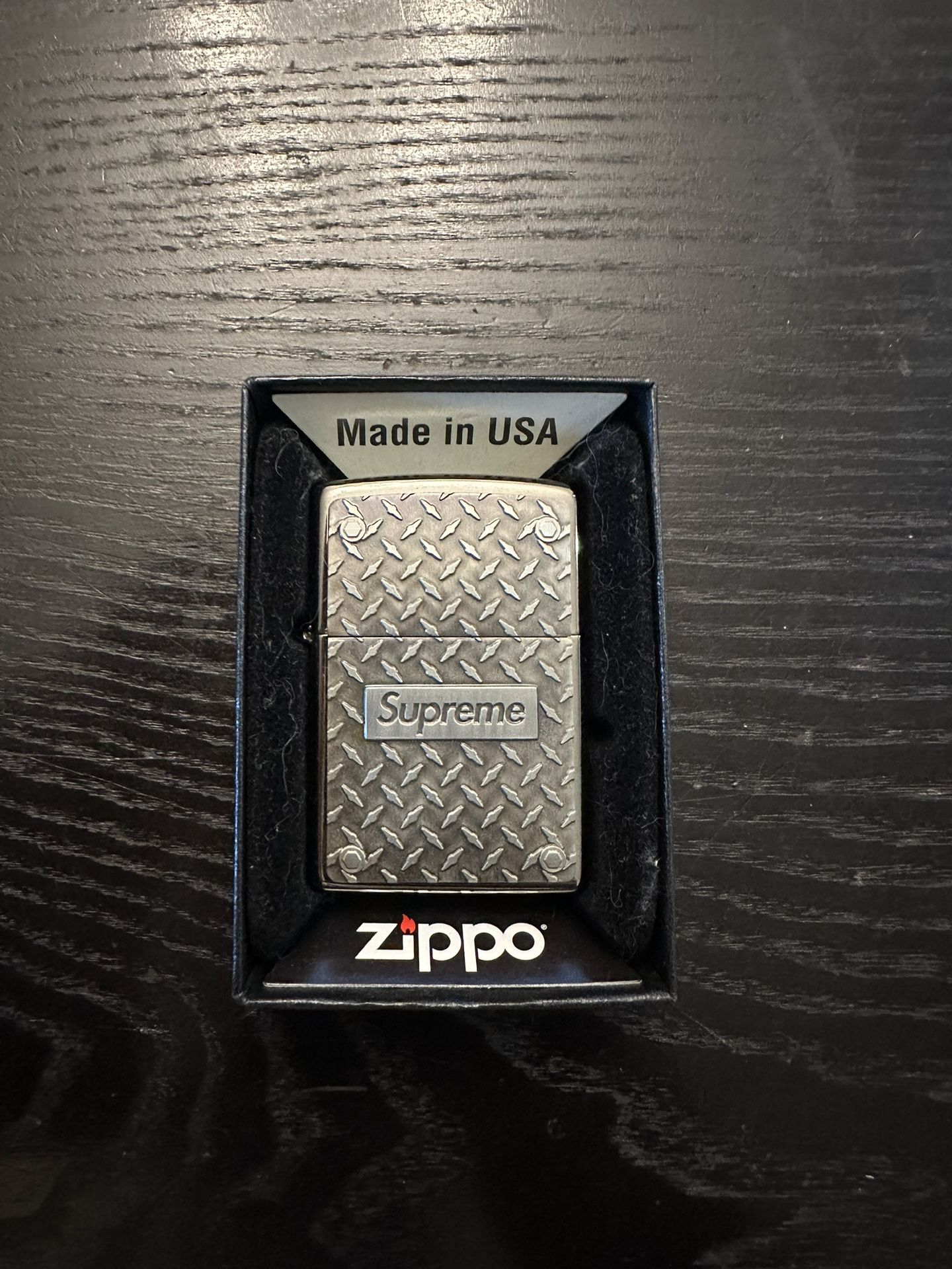 Supreme Diamond Plate Zippo Lighter