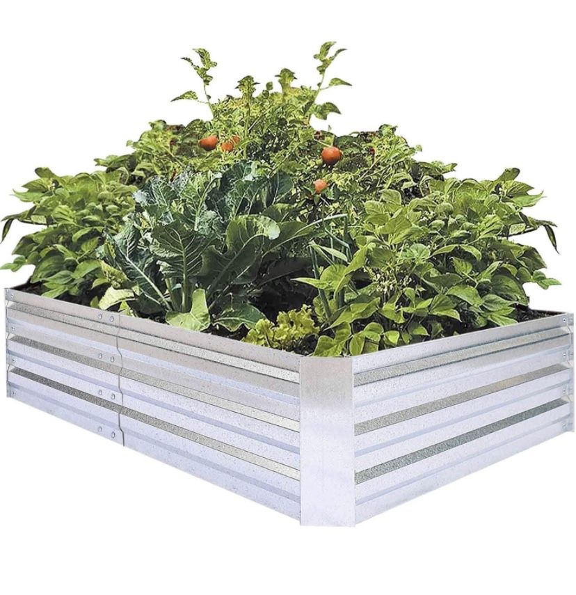 Galvanized Raised Garden Beds for Vegetables Large Metal Planter Box Steel Kit Flower Herb, 6x3x1ft