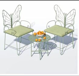 3 Pieces Patio Bistro Butterfly Chair Outdoor Patio Outdoor Furniture Conversation Sets with Coffee