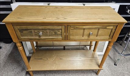 Wood entry console table