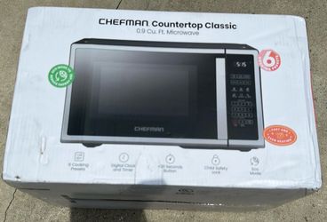 Chefman Countertop Microwave Oven 0.9 Cu. Ft. Digital Stainless Steel Microwave 900 Watt