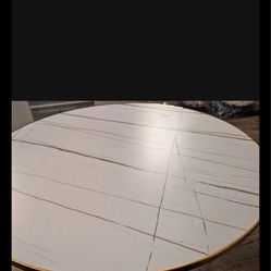 32" round, Modern white and gold coffee table,side table,end table, Brand new