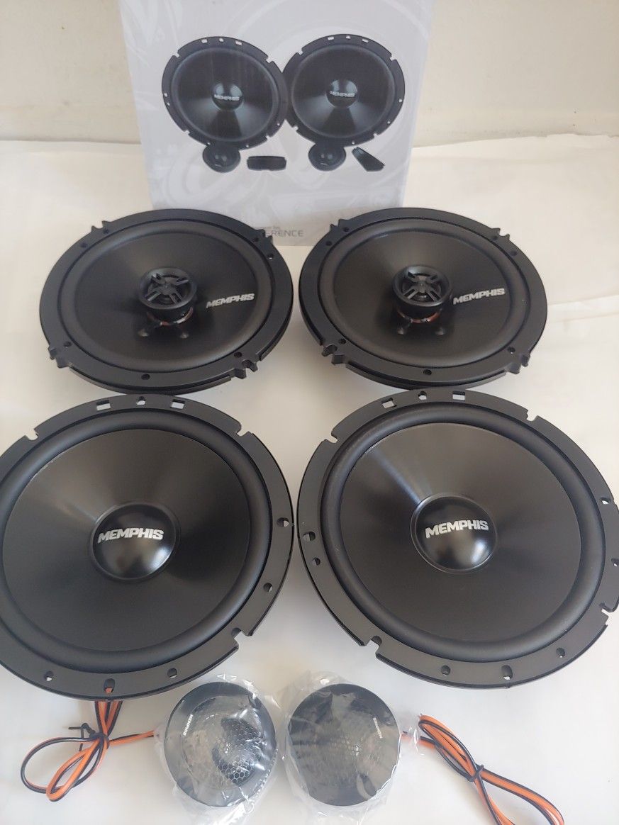 MEMPHIS 1 PAIR 6.5" 100 WATTS COMPONENT & 1 PAIR 6.5" 2 WAY 100 WATTS CAR SPEAKER ( BRAND NEW PRICE IS LOWEST INSTALL NOT AVAILABLE )