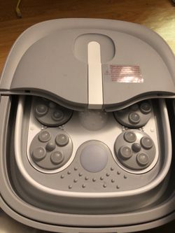 Collapsible Foot Spa Electric Rotary Massage, Foot Bath with Heat, Bubble, Remote, and 24 Motorized Shiatsu Massage Balls. Pedicure Foot Spa for Feet 