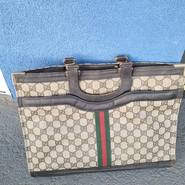 VINTAGE Gucci SHERRY line Attaché Soft Canvas Briefcase