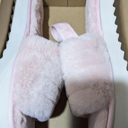Koolaburra by UGG W Fuzz’n II Faux Fur Slipper Sandals Light Pink Women Size 10