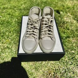 Gucci Cream Leather High Top Sneakers