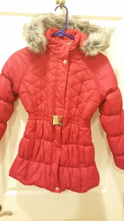 Hawk and Company puffy coat with fur hood.