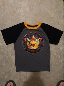 The Super Mario Bros Movie Bowser T Shirt Youth Kids Small S