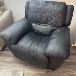 Black Leather Recliner Chair 