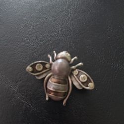 Silverstone Bumblebee Strips and Rhinestones Brooch #13