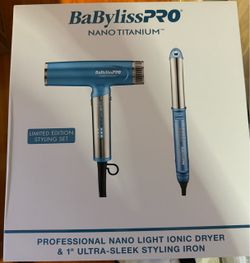 BaByliss Pro Nano Titanium Light Ionic Dryer & 1” Styling Iron