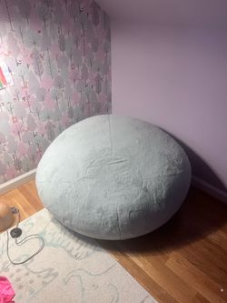 3’ Baby Blue Faux Fur Bean Bag Chair