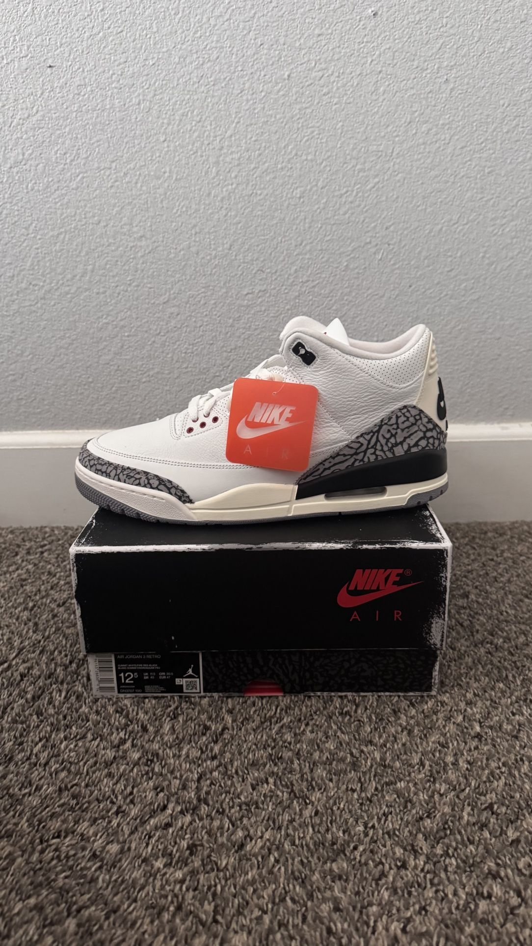 Brand new Jordan 3 white cements