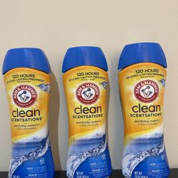 Lot Of 3 Arm & Hammer Clean Scentsations Scent Booster Purifying Waters 