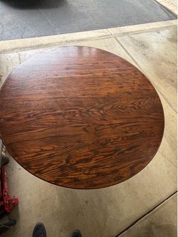Solid Oak Round Dining Table – $220