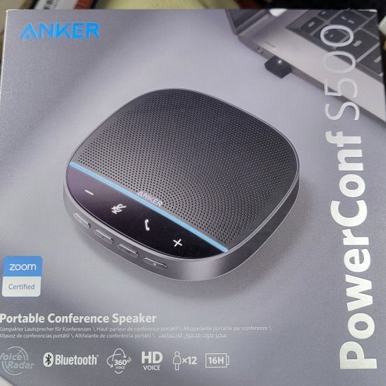 Anker PowerConf S500 Speakerphone with Zoom Rooms and Google Meet Certifications, USB-C Speaker, Bluetooth Speakerphone for Conference Room, Conferenc