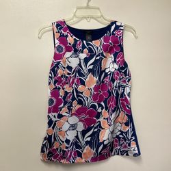 Women’s ANN TAYLOR Polyester/spandex floral print Sleeveless pull over top… Size-XS