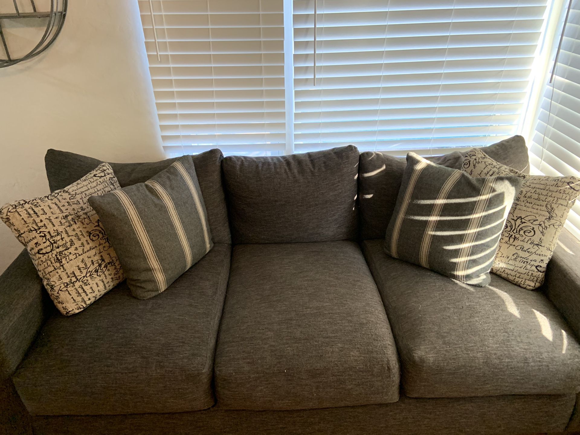 Two Comfy Deep-Cushion Couch Set