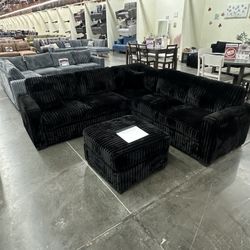 4-Piece Sectional Set LAF Loveseat + RAF Loveseat + Corner Wedge + Cocktail Ottoman.  ✨  Juego De Sofas Nuevos 