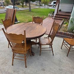 48 inch Oak claw foot table