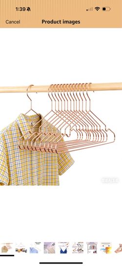 Rose Gold Coat Suit Shirt Metal Wire Standard Clothes Hangers, 30 Pack Heavy Duty Shirt Blouse Hanger 16.5” Coat Suit Bridal Boutique Space Saving Sli