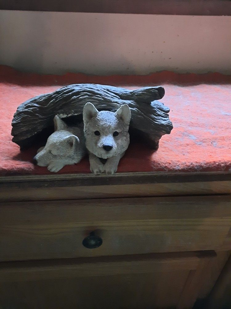 Ceramic Wolf Pups
