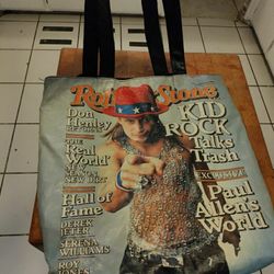 ROLLING STONE TOTE BAG   ( KID ROCK )$4.  SEE PICS-   PICK UP ONLY