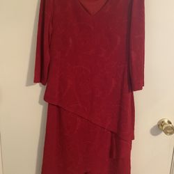CATO Size 8 Red Knee Length Dress
