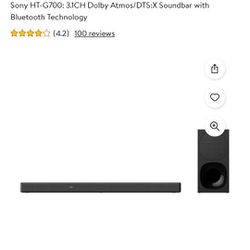 Sony Soundbar And Subwoofer