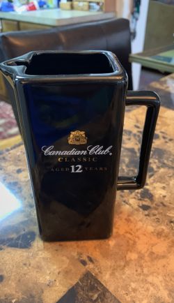 Collectible Pitcher Canadian Club Classic Aged 12 Year Barware 5.5" x 4"