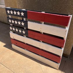 Painted American Flag Block Wood panel