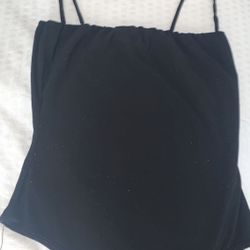 Black Square Neck Bodysuit