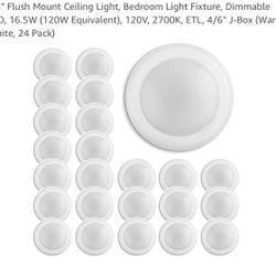 7.5" Ceiling Light,Bedroom Light Dimmable LED (Warm White, 24 Pack)