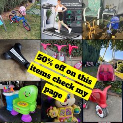 Exercise Equipment & Kids Toys 50% Off