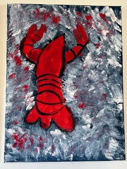 Abstract Lobster Acrylic Painting