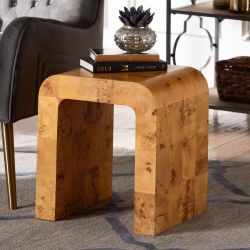 Modern Natural Burl Wood End Table - Handcrafted, Unique Design for Living Spaces
