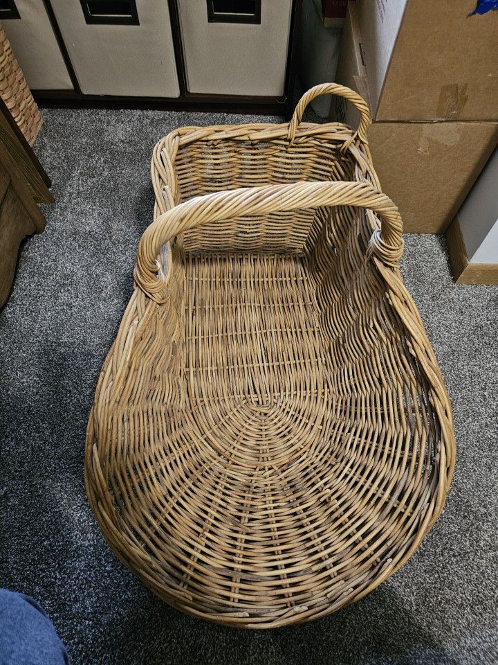 Large VINTAGE Wicker BASKET