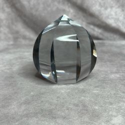 Faceted Heavy Glass Paperweight 