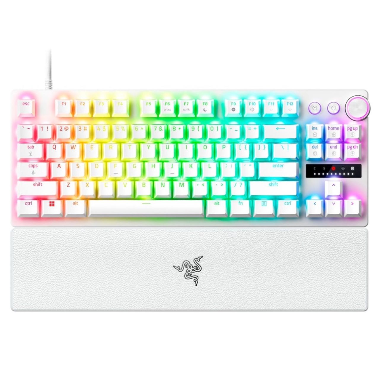 Razer Huntsman V3 Pro TKL Wired Analog Optical Esports Keyboard with Razer Snap Tap, Rapid Trigger, Adjustable Actuation - White