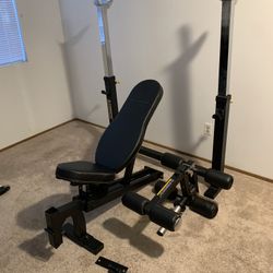 Powertec Adjustable Workbench with Leg Extension/Curl attachment 
