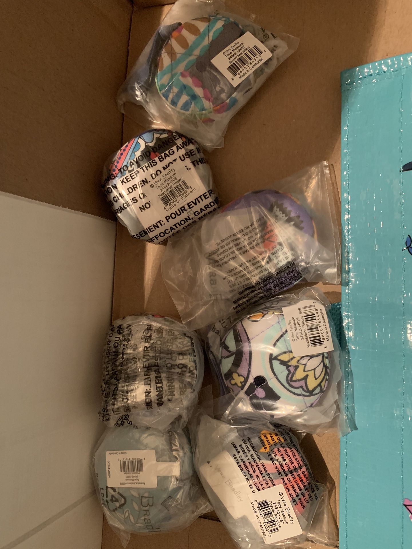 Variety Of Brand New Vera Bradley Signature Cotton Tape Measures