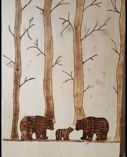 Custom bear art for child’s room