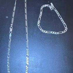 Silver Chain And Bracelet 