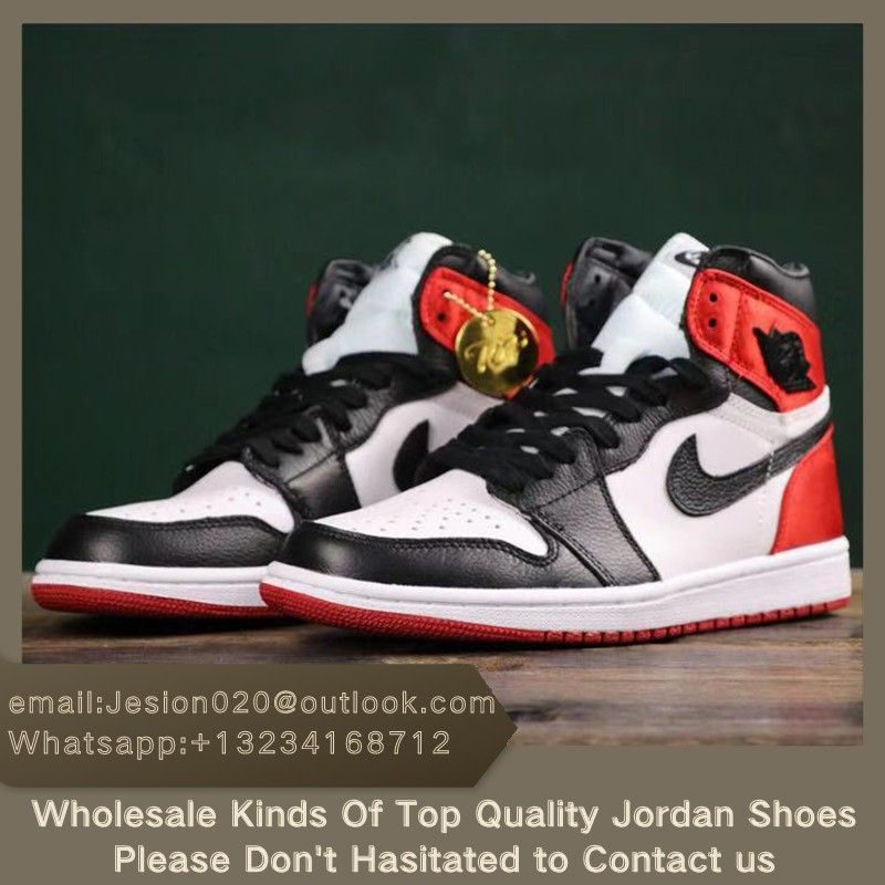 Wholesale! Air Jordan Satin Black Toe AJ1 Shoes